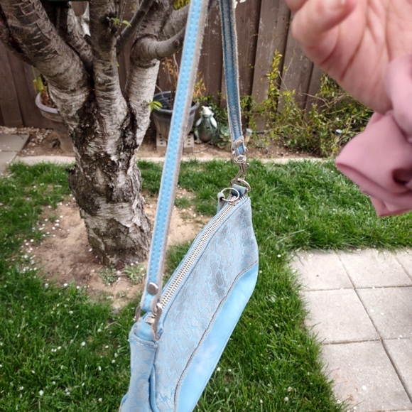 Coach Blue Mini C Signature Demi Canvas and Leather Shoulder Bag - Picture 8 of 11